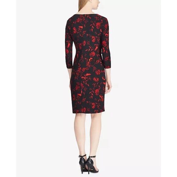 Lauren by Ralph Lauren Womens Floral Jersey Dress 10 Classic Night Out Elevated - Picture 6 of 16